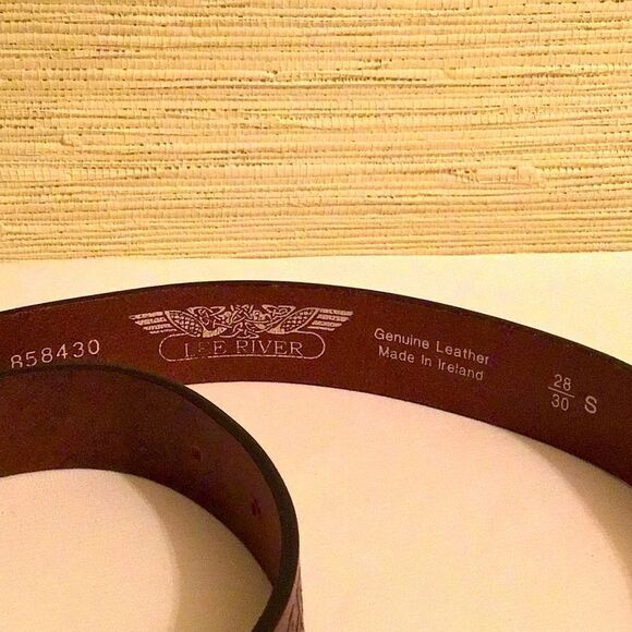 Lee River Brown Leather Celtic Jeans Belt - Picture 4 of 5